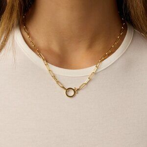 Gorjana Parker Necklace gold paperclip